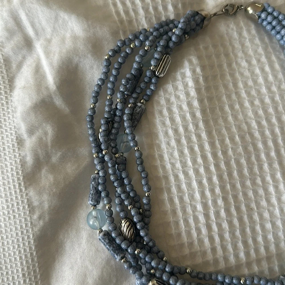 Vintage Blue multistranded necklace - Picture 3 of 5